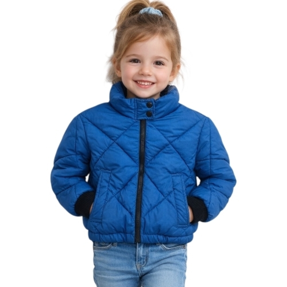 GB Girls Blue Quilted Puffer Jacket – Girls Size 4/5 – Cozy Coat